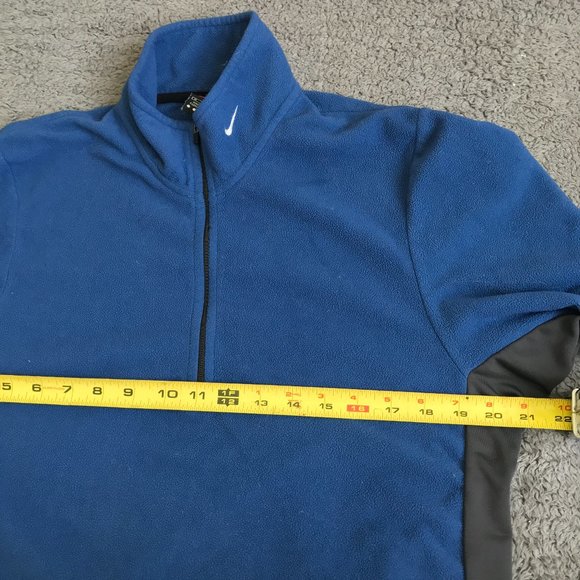 Nike Mens Fleece 1/2 blue pullover shirt M - Picture 5 of 7